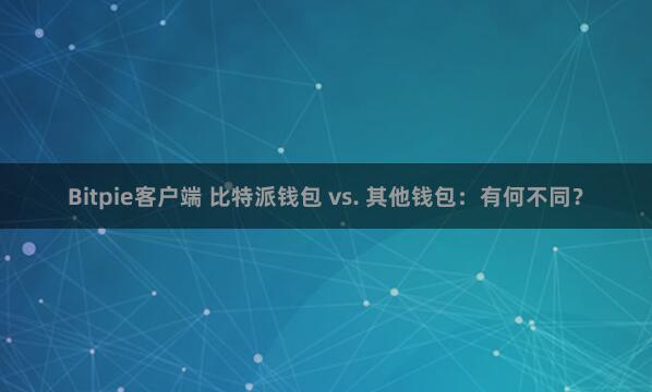   Bitpie客户端 比特派钱包 vs. 其他钱包：有何不同？