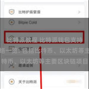 比特派教程 比特派钱包支持的区块链网络一览: 包括比特币、以太坊等主要区块链项目