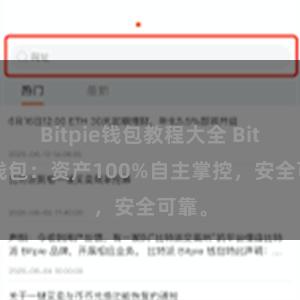 Bitpie钱包教程大全 Bitpie钱包：资产100%自主掌控，安全可靠。