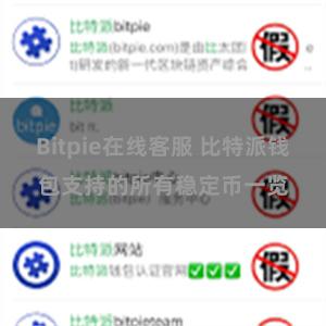 Bitpie在线客服 比特派钱包支持的所有稳定币一览